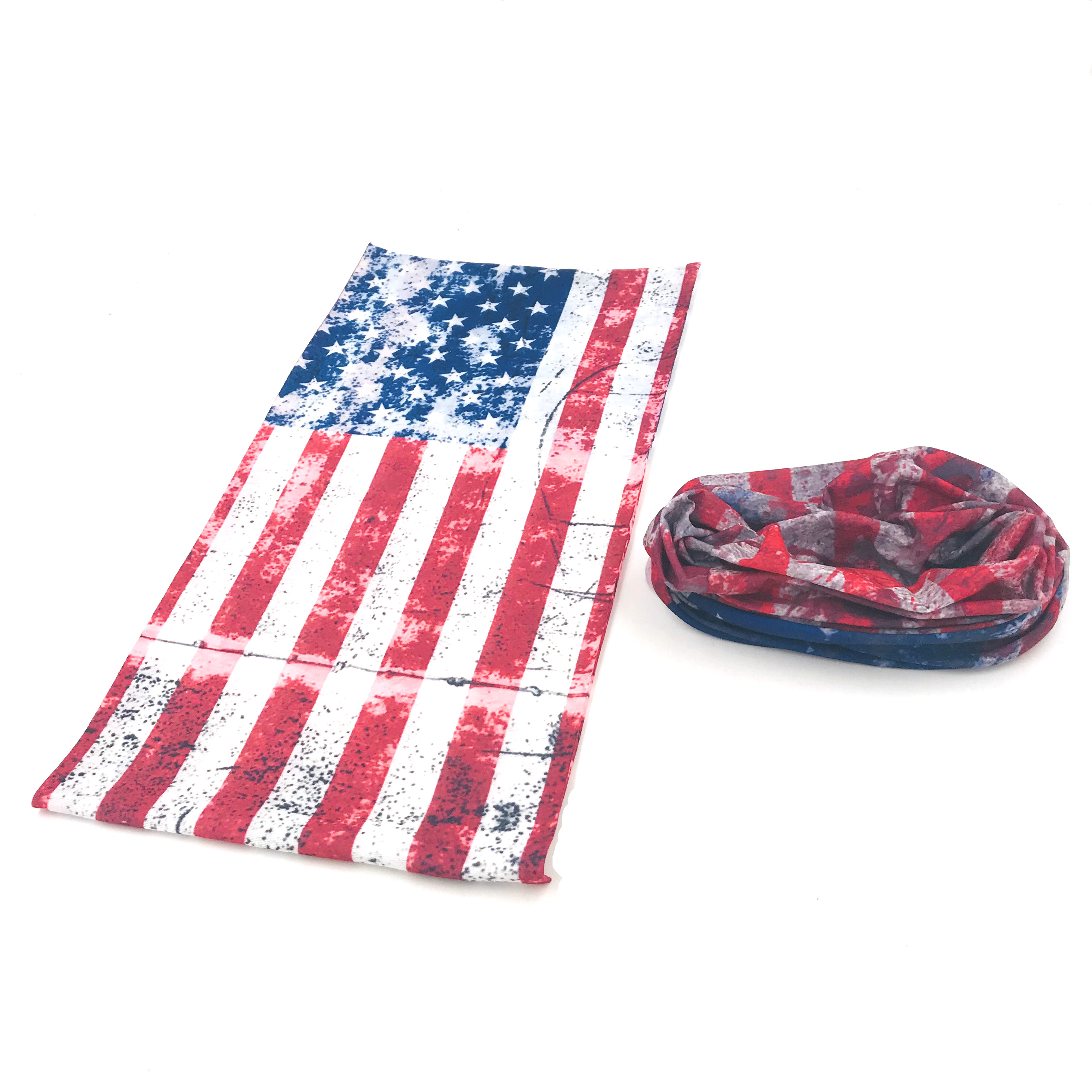 Seamless USA flag tube scarf face bandana neck gaiter