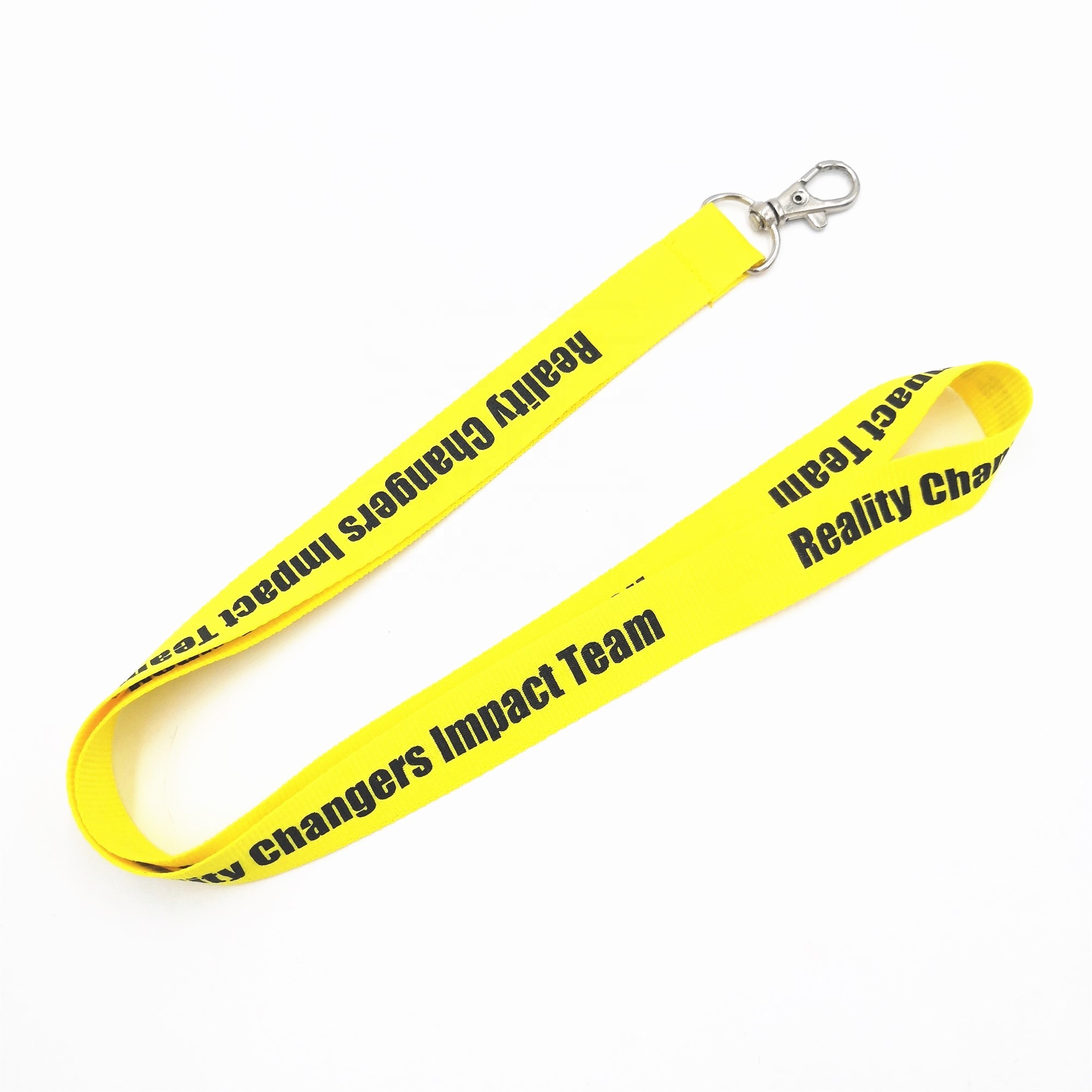 Eco-friendly polyester silk printing lanyard with metal hook for office