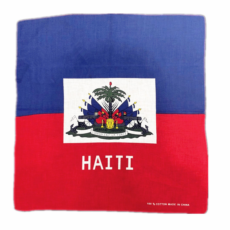 Country Haitian Flag Cotton  Bandana Square