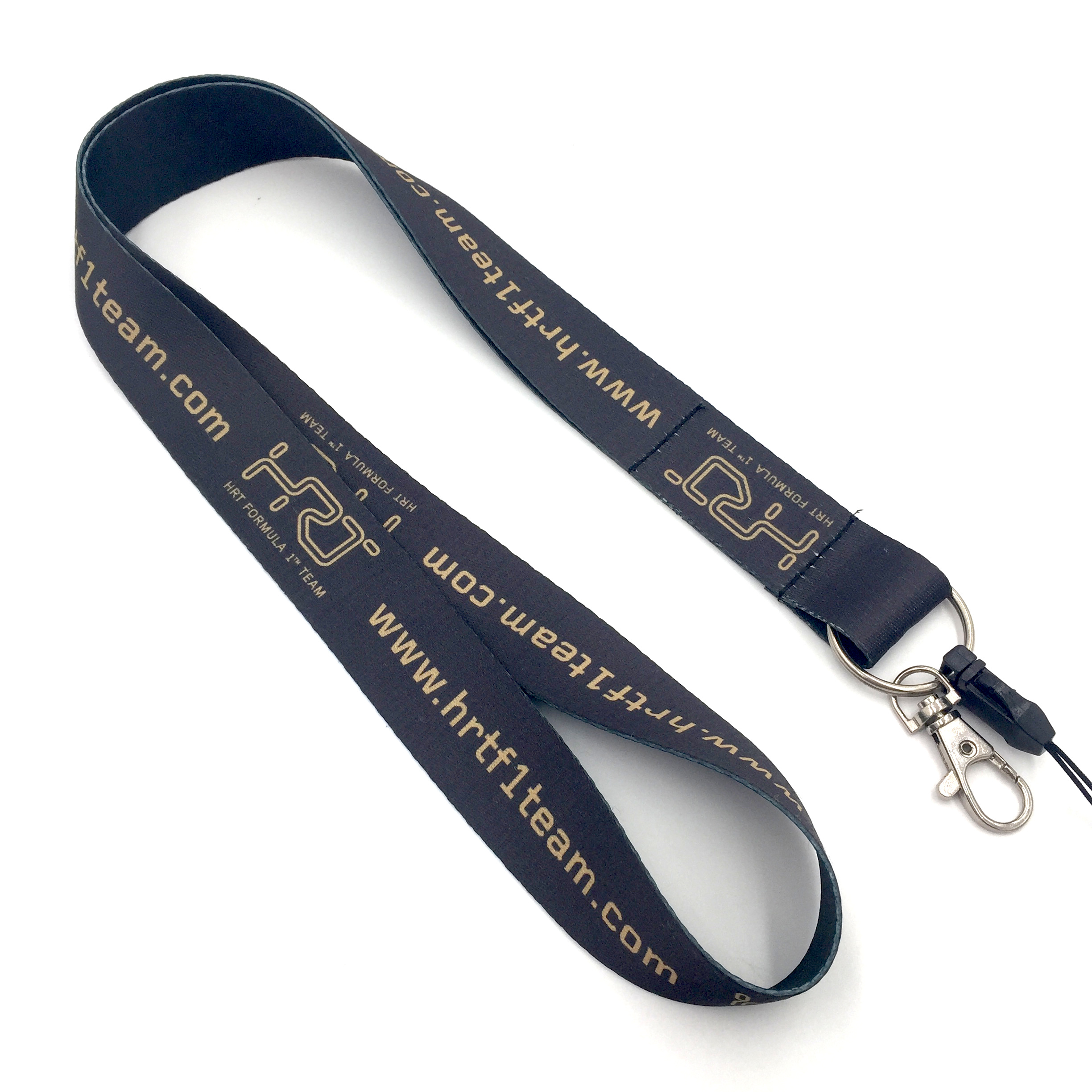 black lanyard with custom logo polyester sublimation printed cell phone key id card holder neck clip badge personalized lanyard