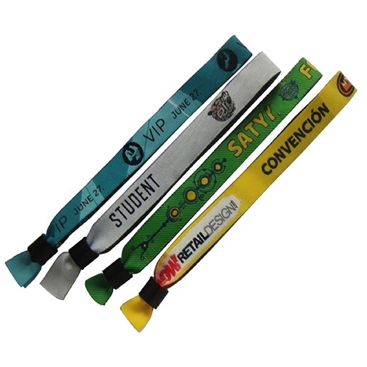 Wholesale Promotion Customized Event Festival Polyester Elastic Wristband Promotional Wrist Bands
