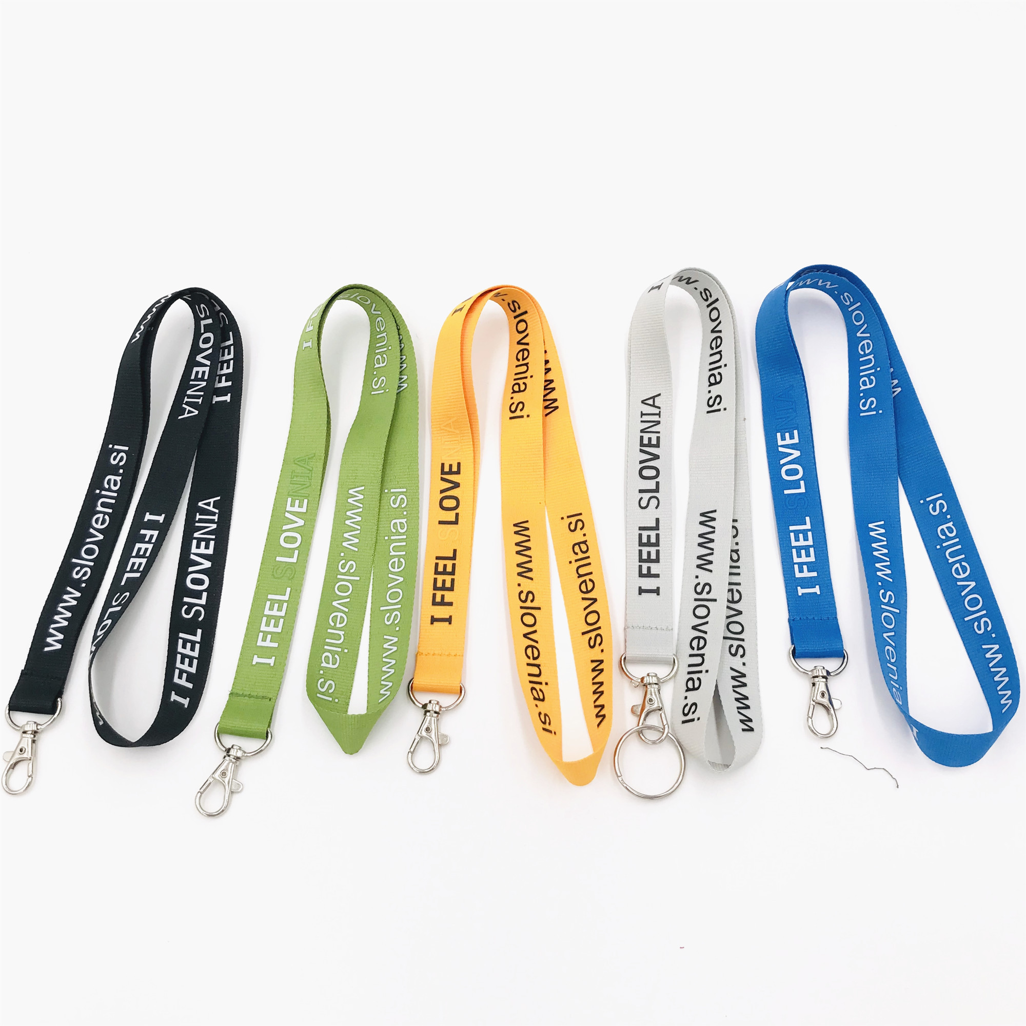 Wholesale colors printed custom keychain polyester lanyards
