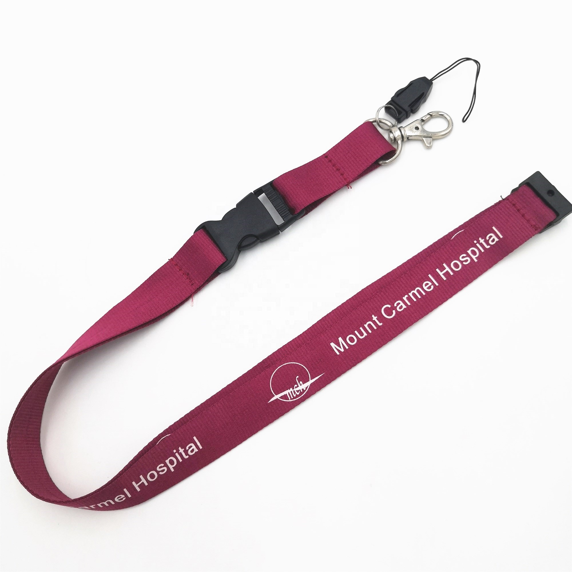 Promotional claret cheap custom polyester lanyard with different logo