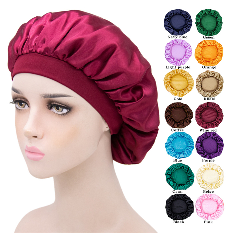 Wholesale Custom Logo Sublimation Desginer Hair Bonnets Silk Custom Logo Silk Bonnet