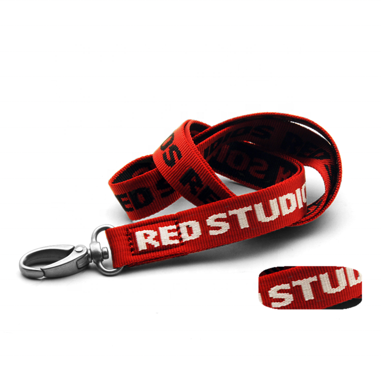 Factory Manufacture Promotional Custom Polyester Woven Neck Lanyards