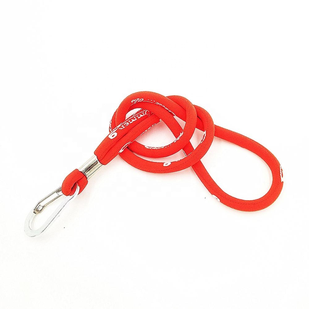 Hot Selling Promotional Red Polyester Coil Woven Lanyard