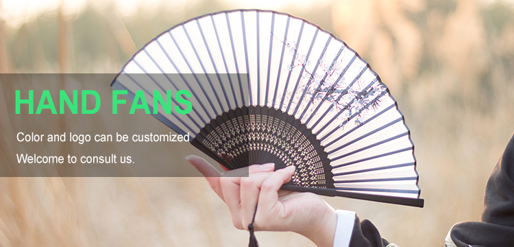 Hottest Black Rib Plastic Bamboo Fan for Promotion