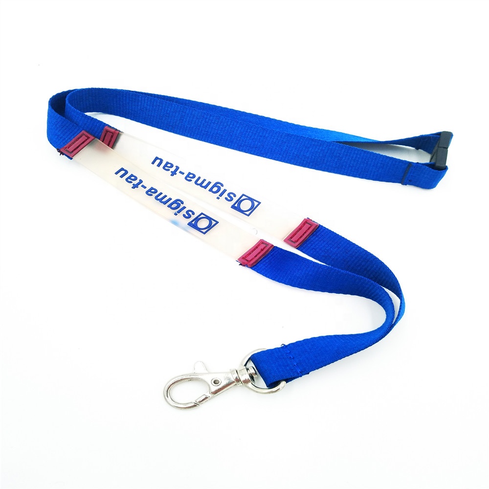 High Quality Blue Printing Polyester Lanyard With Buckle