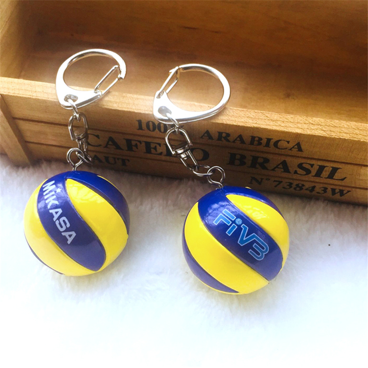 Sport Beach Key Ring Birthday Gifts Pvc Volleyball Keychain