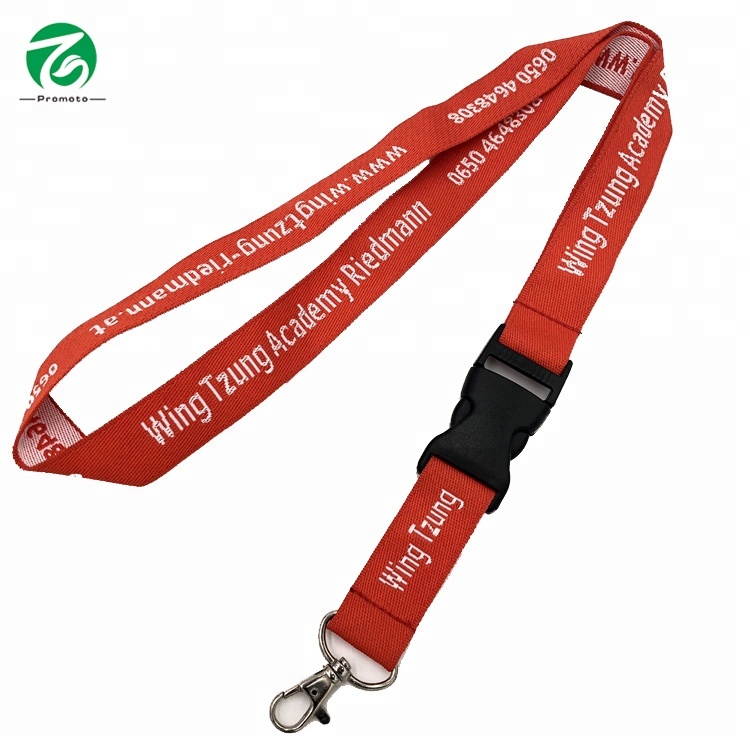Specialized Promotional Cheap custom woven fabric canvas lanyard