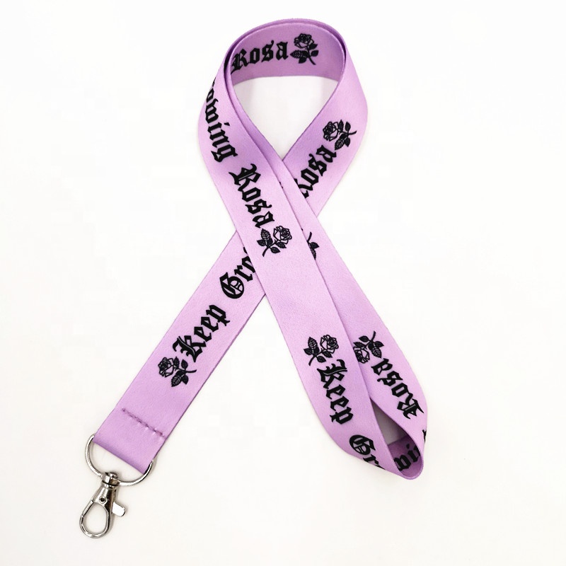 Cheap promotion purple color printed lanyard