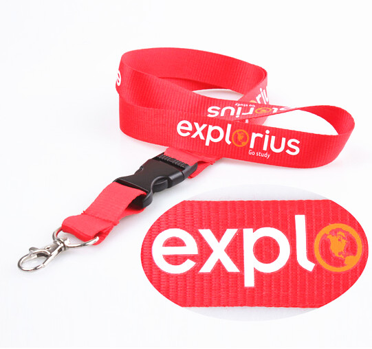 High Quality Red polyester silk screen Lanyards Wholesale
