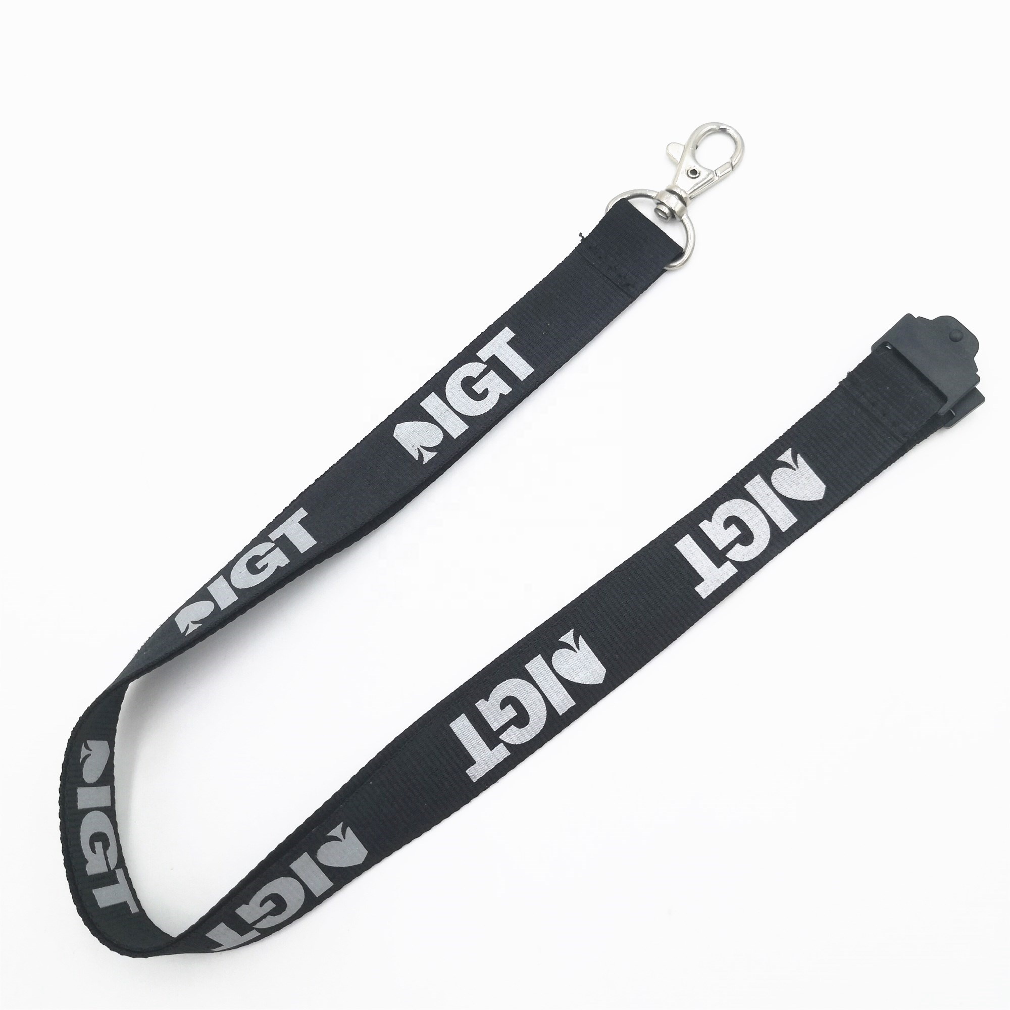 Good quality custom polyester material silk printing safety buckle lanyard with interesting pattern