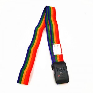 Colorful TSA lock buckle luggage strap for travel